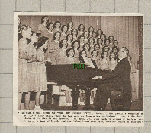 Luton Girls Choir Arthur Davies - 1950 Small News Cutting