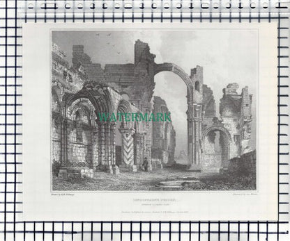 Lindisfarne Priory / Tynemouth Monastery- c.1960s Book Print