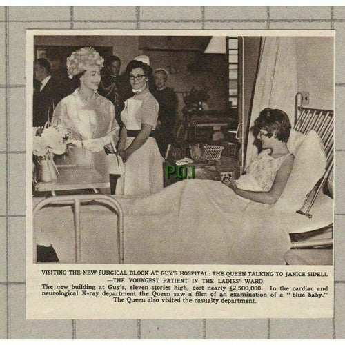 Guy's Hospital London Queen Visit Janice Sidell  - 1961 Small News Cutting