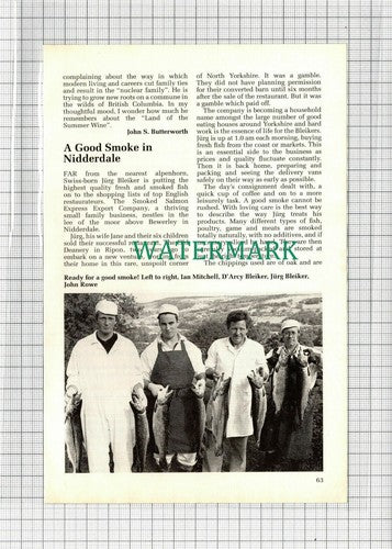 C2876) Jurg Bleiker Smoked Salmon Export Co Bewerley Ian Mitchell John Rowe 1992