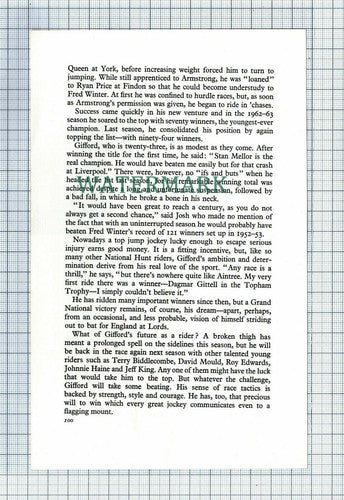 C7525) JOSH GIFFORD  Horse Racing   - 1965 Article