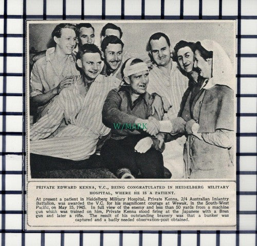C6221) Private Edward Kenna Heidelberg Military Hospital Australia  1945 Cutting