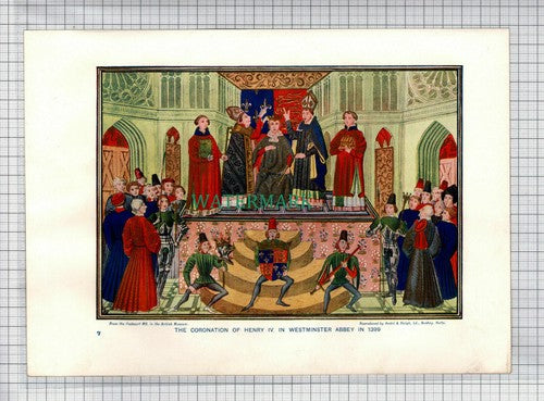 (5436) HENRY IV Coronation Westminster Abbey - c.1910 Print