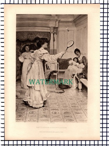 Battledoor & Shuttlecock  Alma Tadema  ~  1891 Print