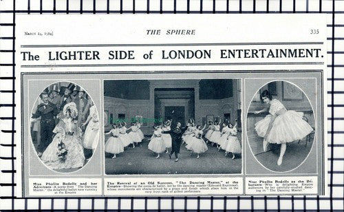 C6071) Miss Phyllis Redells Empire Theatre -  1914 Cutting