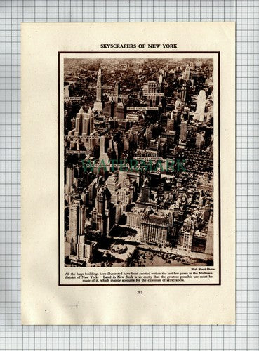 (6833) Skyscrapers Of New York - c.1930s Cutting