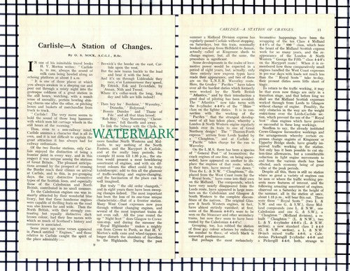 Carlisle Railway Train Station - 1932 Article