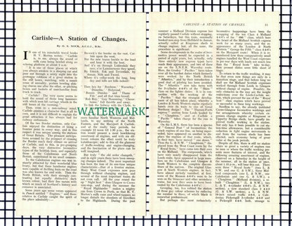 Carlisle Railway Train Station - 1932 Article