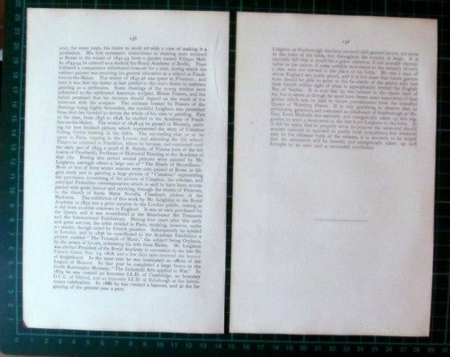 (6104) Sir Frederick Leighton Scarborough - 1901 Article