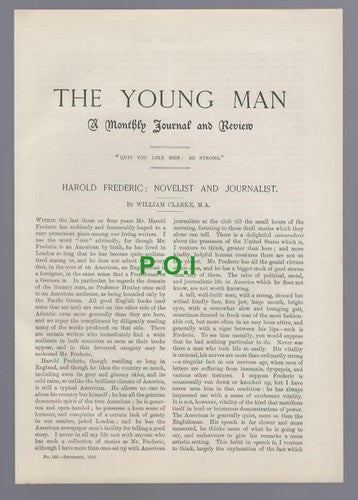(5715) Harold Frederic Novelist & Journalist William Clarke  - 1896 Article