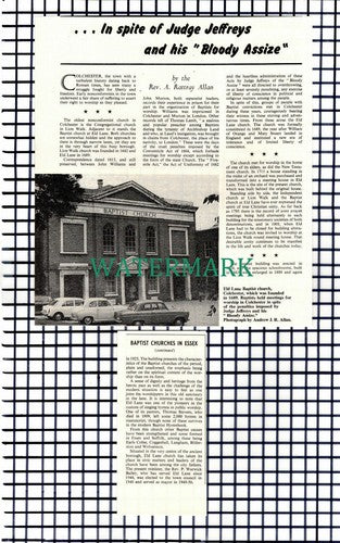 Eld Lane Baptist Church Colchester Rev A Rattray Allan  - 1968 2-Part Cutting
