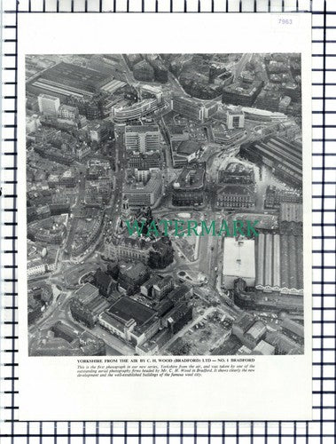 (7963) Bradford Aerial View -  1965 Cutting PRINT