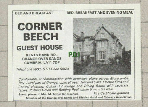 (5365) M Armer Corner Beech Guest House Grange Over Sands -  c.1970s Clip