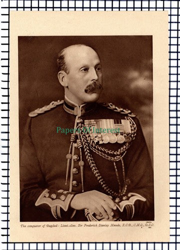 X1320) Lt Gen Sir Frederick Stanley Maude  - c.1918 Cutting