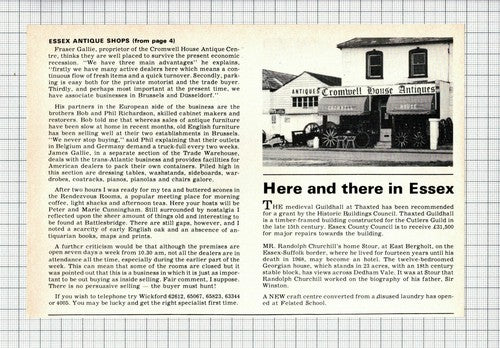 The Cromwell House Antique Centre Battlesbridge Essex - 1975 Two-Part Clipping