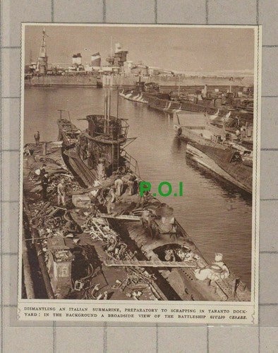 C2263) Dismantling Italian Submarine Taranto Dockyard - 1948 Clip