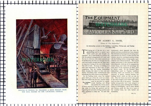 (8415) Equipment Of A Modern Shipyard Albert G Hood   - c.1930s Article