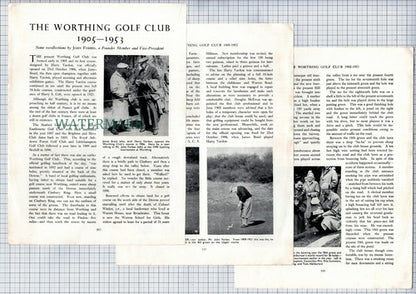 (6776) The Worthing Golf Club Sussex John Forbes Fred Pratt - 1953 Article
