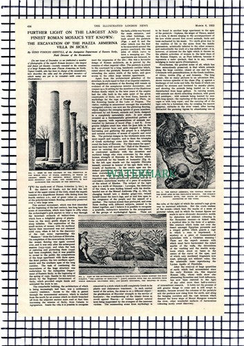 Vinicio Gentili Piazza Armerina Sicily Imperial Roman Villa - 1952 Article