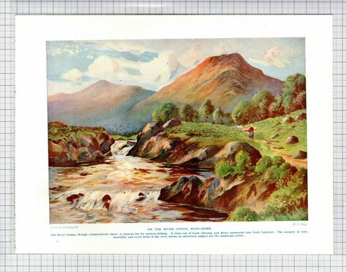 River Conan Ross-Shire  H C Begg  -  c.1930s Print