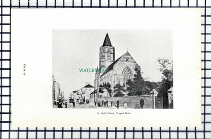 C6536) St Paul's Church Newport Road Middlesbrough King Billy Hotel   Book Print