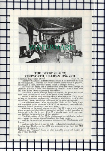 C6733) Cuerdon Manor Bamber Bridge / The Derby Rishworth Halifax - 1980s Cutting