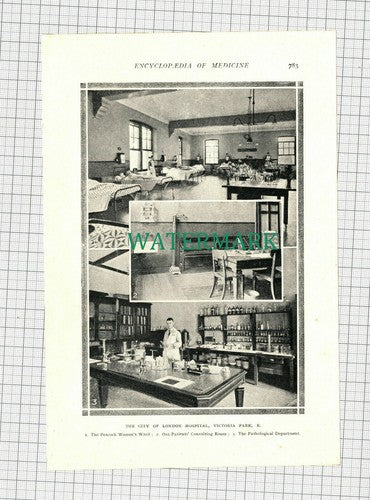C2343) The City of London Hospital Victoria Park Interior - 1915 Book Print