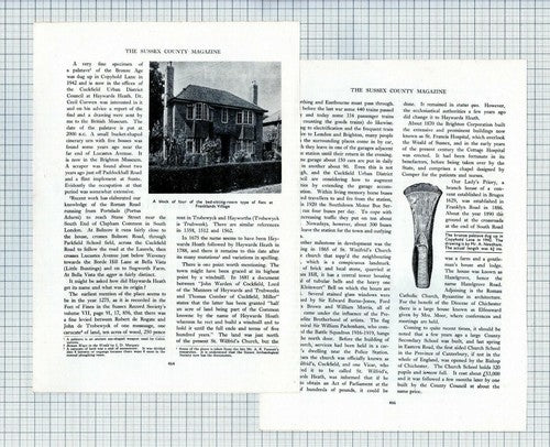 (6187) Haywards Heath Henry Taylor Franklands Village - 1952 Article