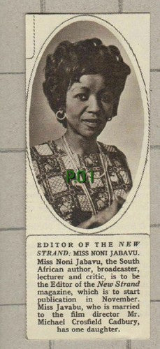 (C46) Miss Noni Jabavu New Strand Editor Michael Cadbury - Small 1961 Clip