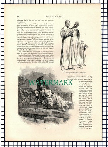 X1525) Francois Flameng Artist   ~ 1891   6-Side Article