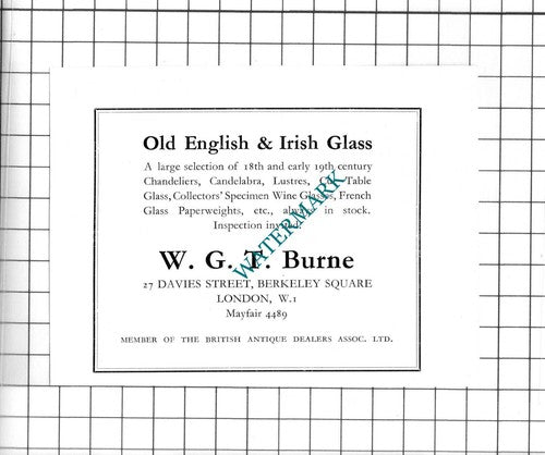 W G T Burne London  / H Huntsman & Sons Ltd - c.1960s Small Advert