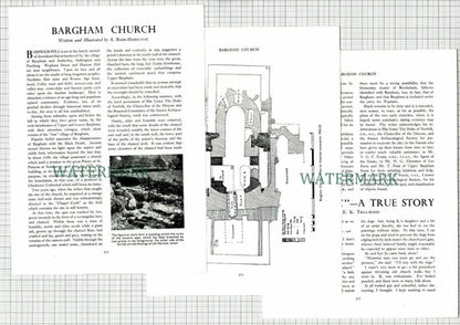 (6855) Bargham Church Sussex Barpham Hill - 1954 Article