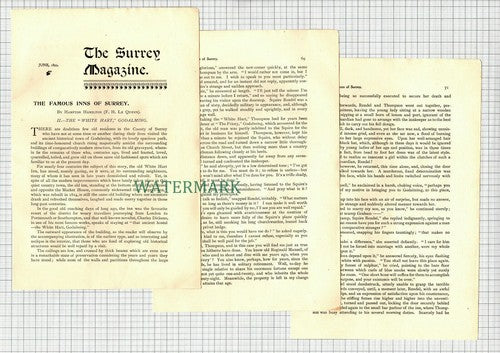 The WHITE HART Godalming Surrey Joe Thompson Mansell - 1899 Article  / Print