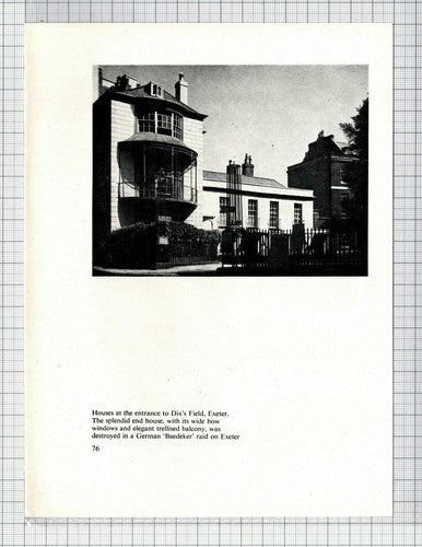 Dix's Field Exeter / Imperial Square Cheltenham  - c.1950s Book Print