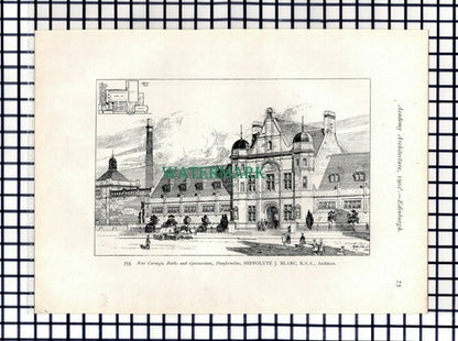 (8150) Carnegie Baths Dunfermline Hippolyte Blanc Architect - 1902 Book Print