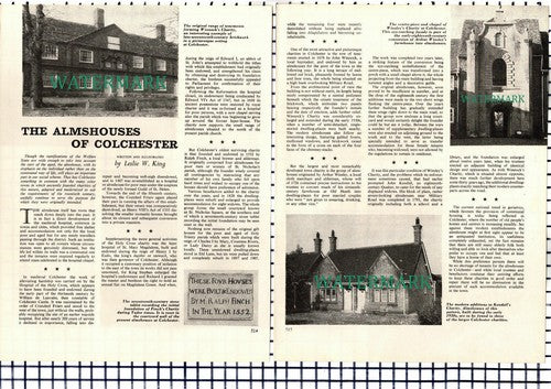 The Almshouses Of Colchester Essex Winnock's Winsley's Kendall's - 1965 Article