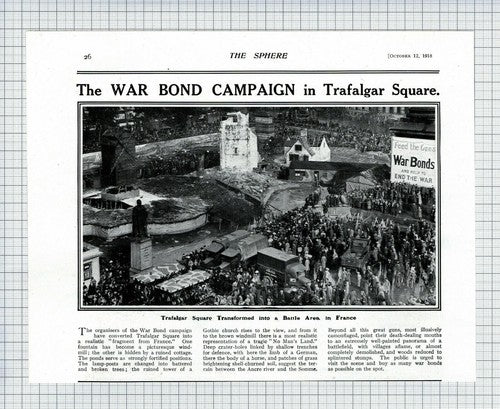 (6293) Trafalgar Square London War Bond Campaign World War One  - 1918 Clip