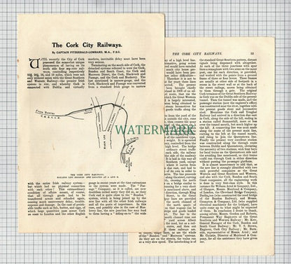 The Cork City Railways Ireland Captain Fitzgerald-Lombard - 1913 Article