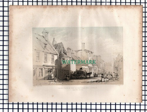 Glasgow Old Baronial Hall Gorbals Glasgow Scotland - 1848 Print