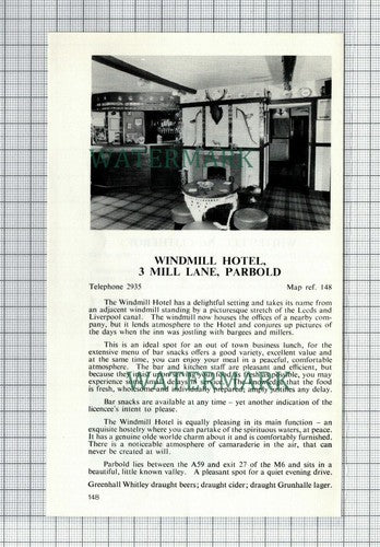 C7526) Whitewell Hotel Clitheroe  Windmill Hotel Parbold - c.1970s Cutting