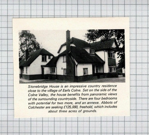 Stonebridge House Earls Colne Essex  - 1984 SMALL House Sale Advert