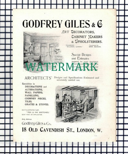 Godfrey Giles & Co Old Cavendish Street London Advert - 1901 Cutting / Print