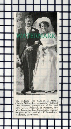 C7369) Edward John Pharoah Polegate Jaqueline Sowerbutts -  1967 Small Cutting