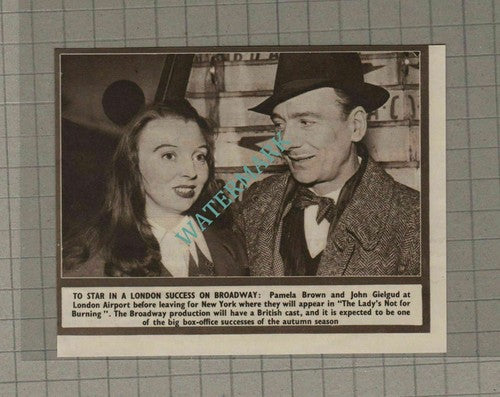 C188) Pamela Brown & John Gielgud New York Broadway - 1950 Cutting