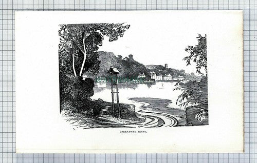 C7459) Greenaway Ferry Devon Charles Harper - 1907 Book Print