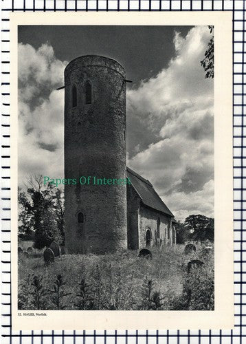 X1460) Hales Norfolk / Stow Lincolnshire Church - Dble Sided Print