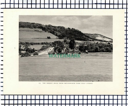 (7435) Brockham Green Surrey Pump / Betchworth Park Golf - 1949 Print / Cutting