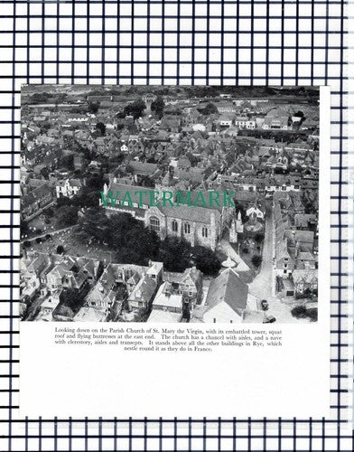 (7726) Rye Aerial View / Church Of St Mary The Virgin - 1957 Book Print