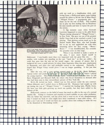 Don Taylor Actor Freeport Pennsylvania USA  - c.1955 Article