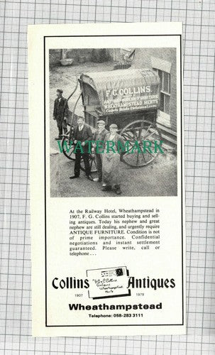 C1820) Collins Antiques Wheathampstead Hertfordshire F G Collins - 1979 Clip